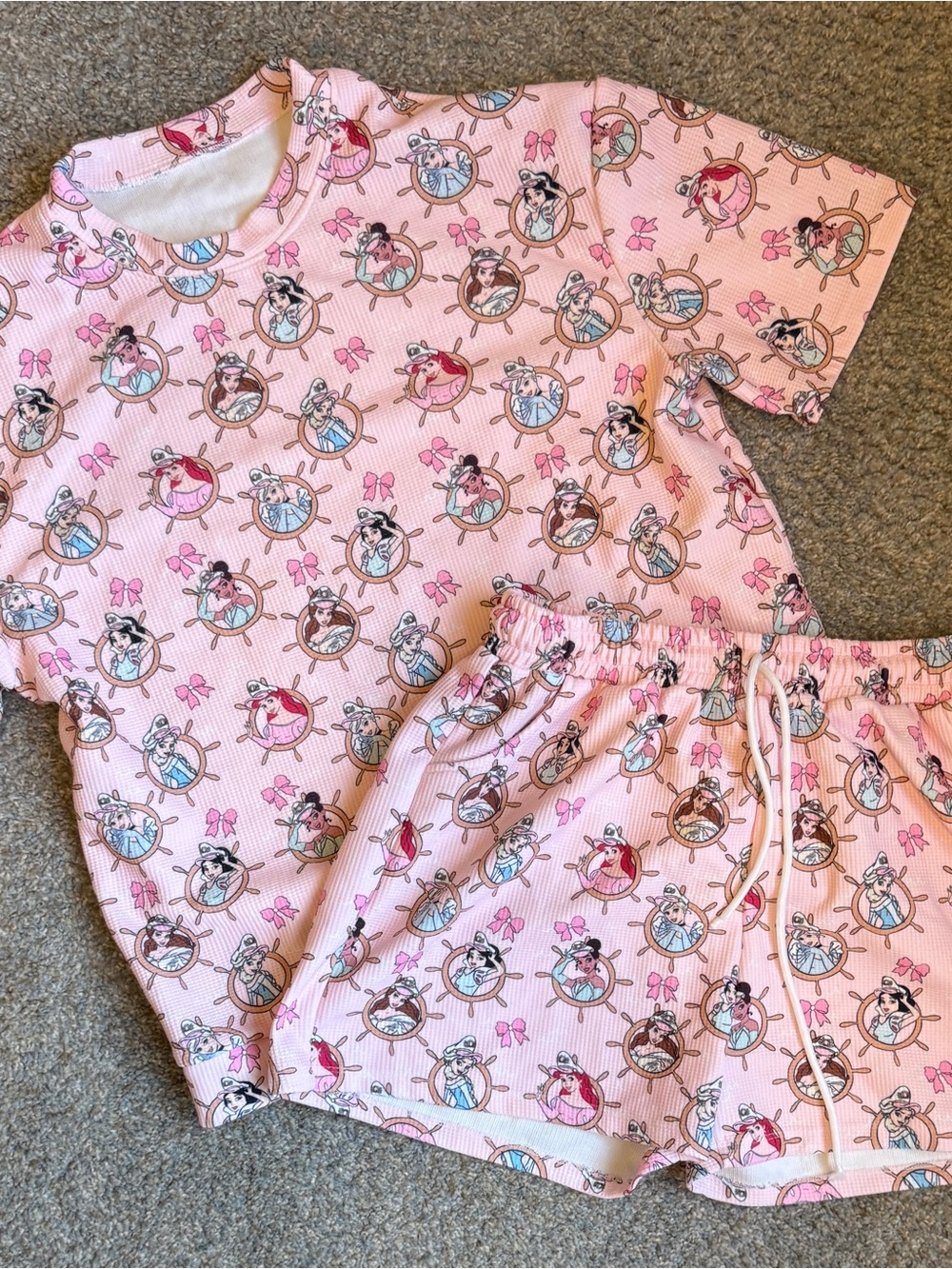 Women’s matching waffle set Disney Princess cruise print size M